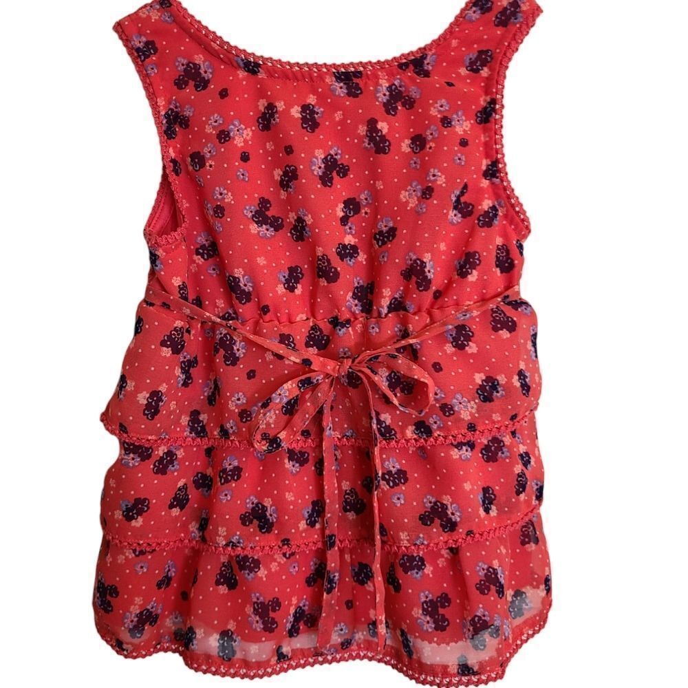 Justice Top Tiered Sleeveless Blouse Sequins Lace Ruffle Floral Print Sz… - Picture 3 of 9